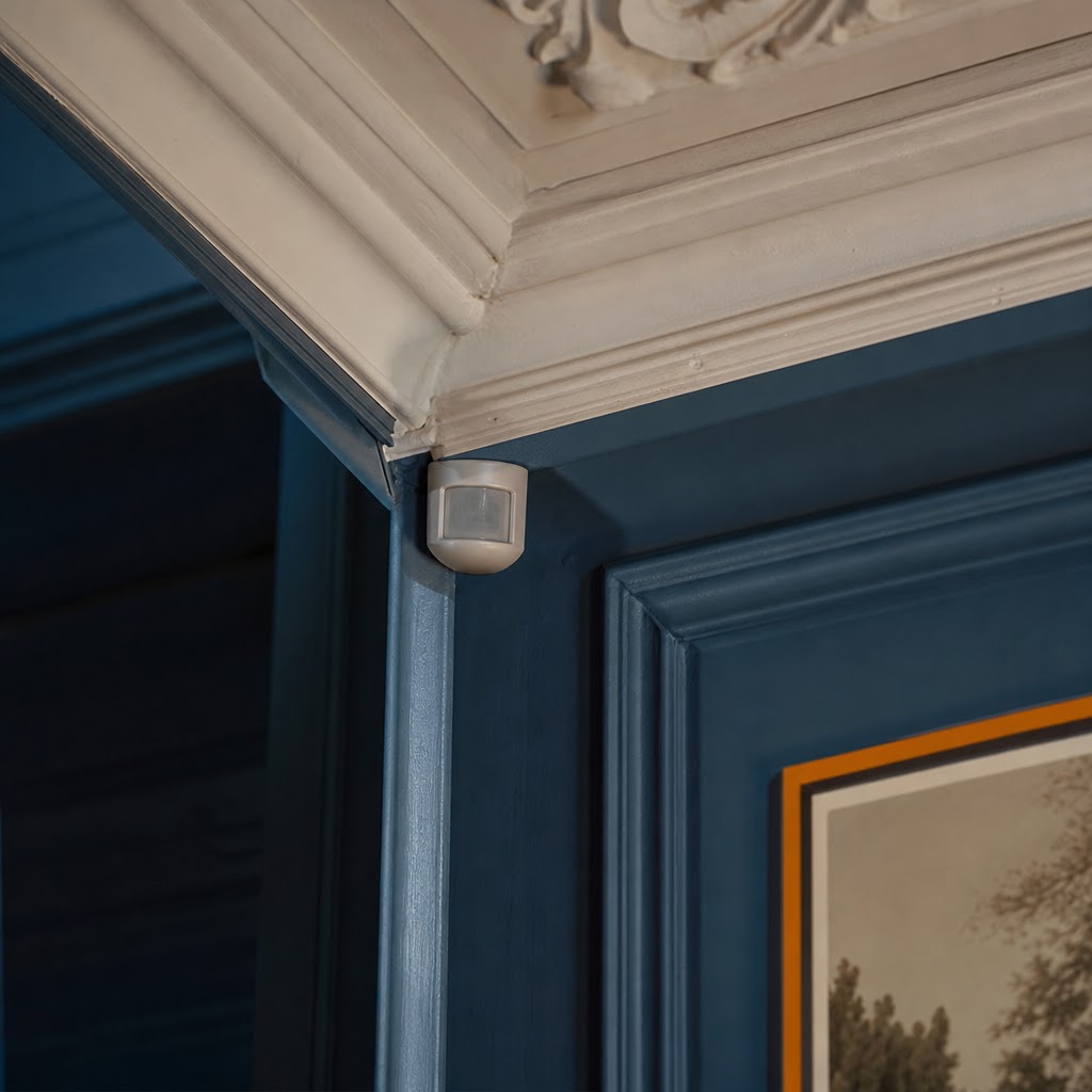 Detail PIR detektoru pohybu zabezpečovacího systému