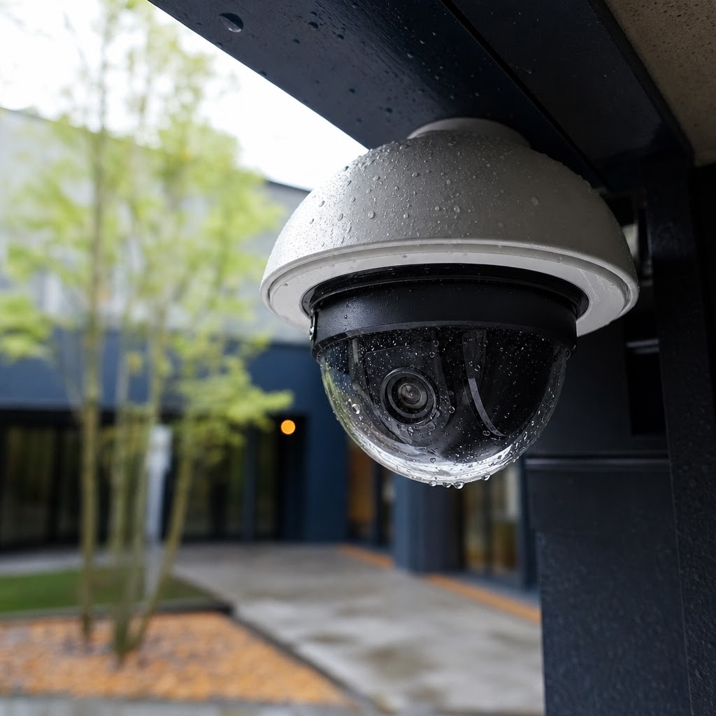 Detail bezpečnostní CCTV kamery na budově